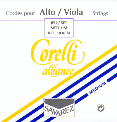 830M e 830F medio forte Savarez CORELLI ALLEANZA Viola String Set Luce 830L 