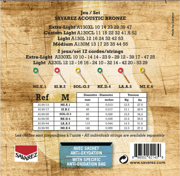 SAVAREZ A130M Bronze Medium アコースティックギター弦 43qfHaKf64, 楽器、器材 -  www.kalasinpit.ac.th